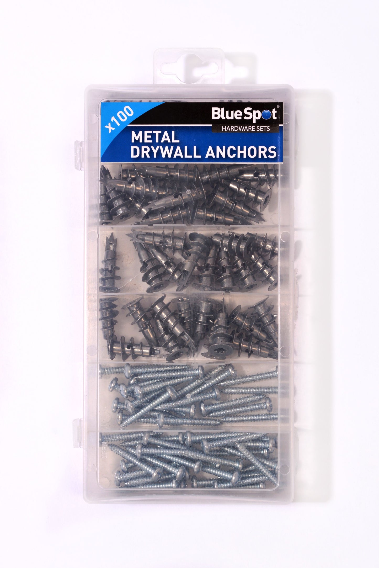 100 PCE Assorted Metal Drywall Plasterboard Anchor And Screw Set