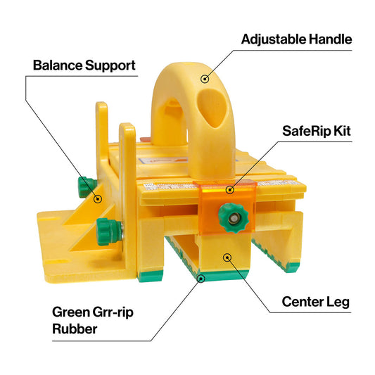MJ GRR-RIPPER 3D Table Saw Pushblock+ Inc SafeRip Kit.
