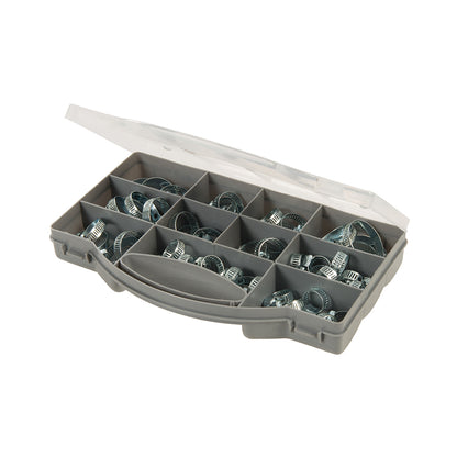 Hose Clips Clamps Selection Pack 5 Sizes, 60 Piece Kit. - 138252