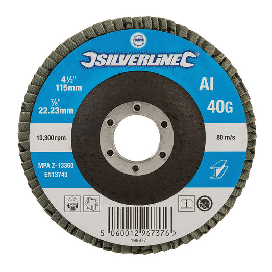 Aluminium Oxide Sanding Flap Disc For 115mm Angle Grinder 40 Grit. - 199877