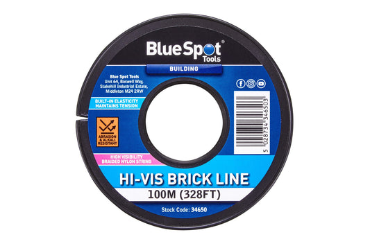 Bricklayers Brick String Line. Hi Vis 100m Reel.