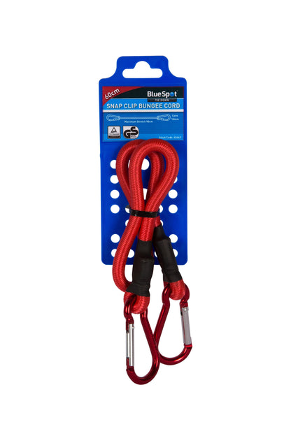 60cm Snap Clip Bungee Cord In Red.