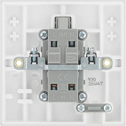 British General 900 Series 20A 1-Gang DP Control Switch White