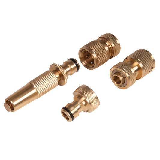 Brass Hose Pipe & Tap Connector Garden Watering Fittings Set. - 793753
