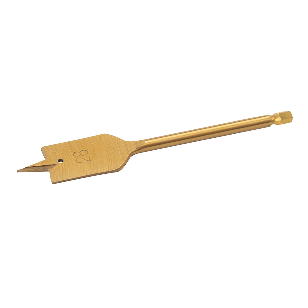 HSS Titanium Coated Flat Spade Wood Drill Bits Choose From 8mm to 32mm