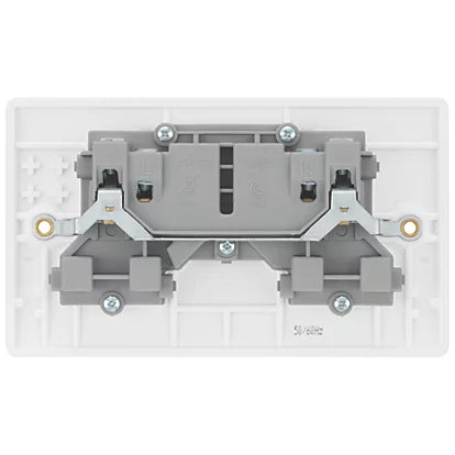 British General 800 Series 13A 2-Gang DP Switched Socket White