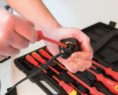 Insulated Soft-Grip Screwdriver Set In Carry Case. 11pce - 918535