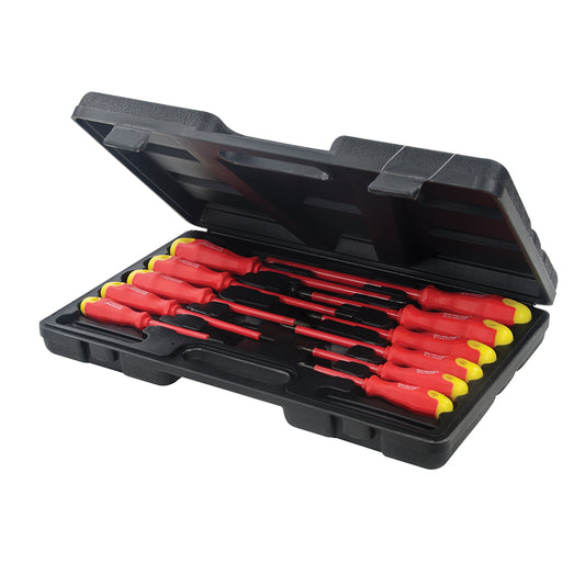 Insulated Soft-Grip Screwdriver Set In Carry Case. 11pce - 918535