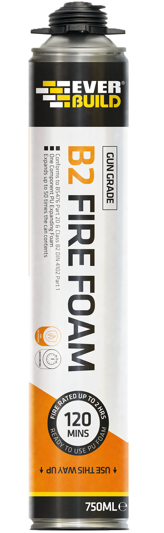 Everbuild B2 Professional Gun Grade Expanding Fire Foam , 750ML Can