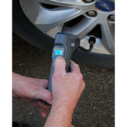 Expansion Vessel Pump. Compact Rechargeable Tyre Inflator & Power Bank with Worklight.