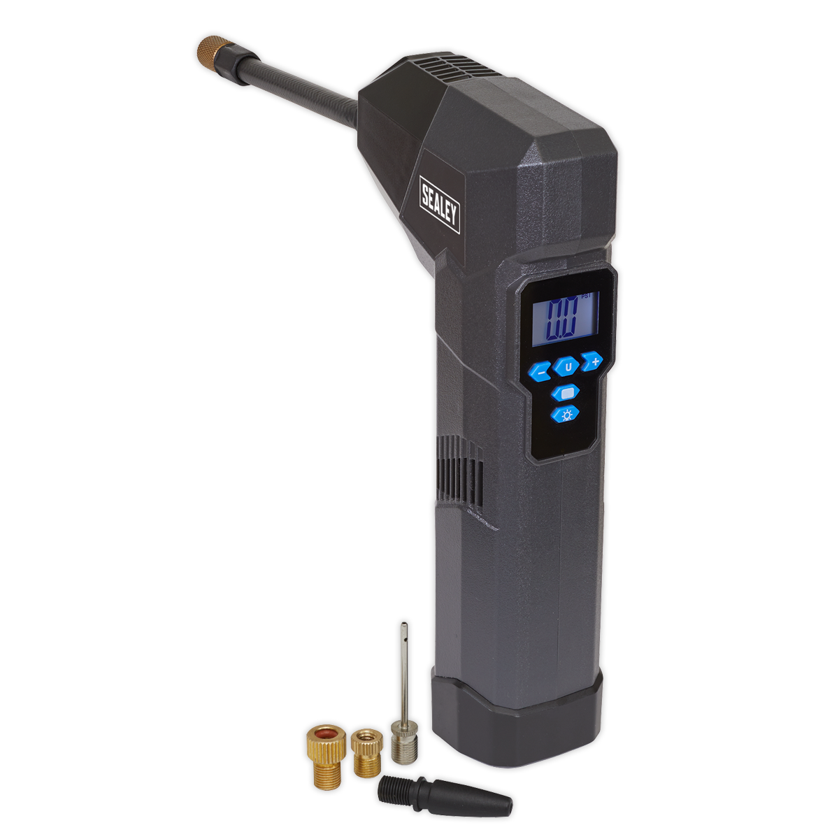 Expansion Vessel Pump. Compact Rechargeable Tyre Inflator & Power Bank with Worklight.