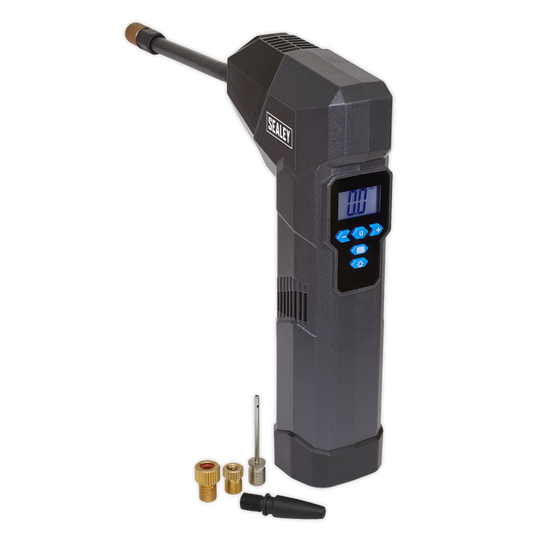 Expansion Vessel Pump. Compact Rechargeable Tyre Inflator & Power Bank with Worklight.