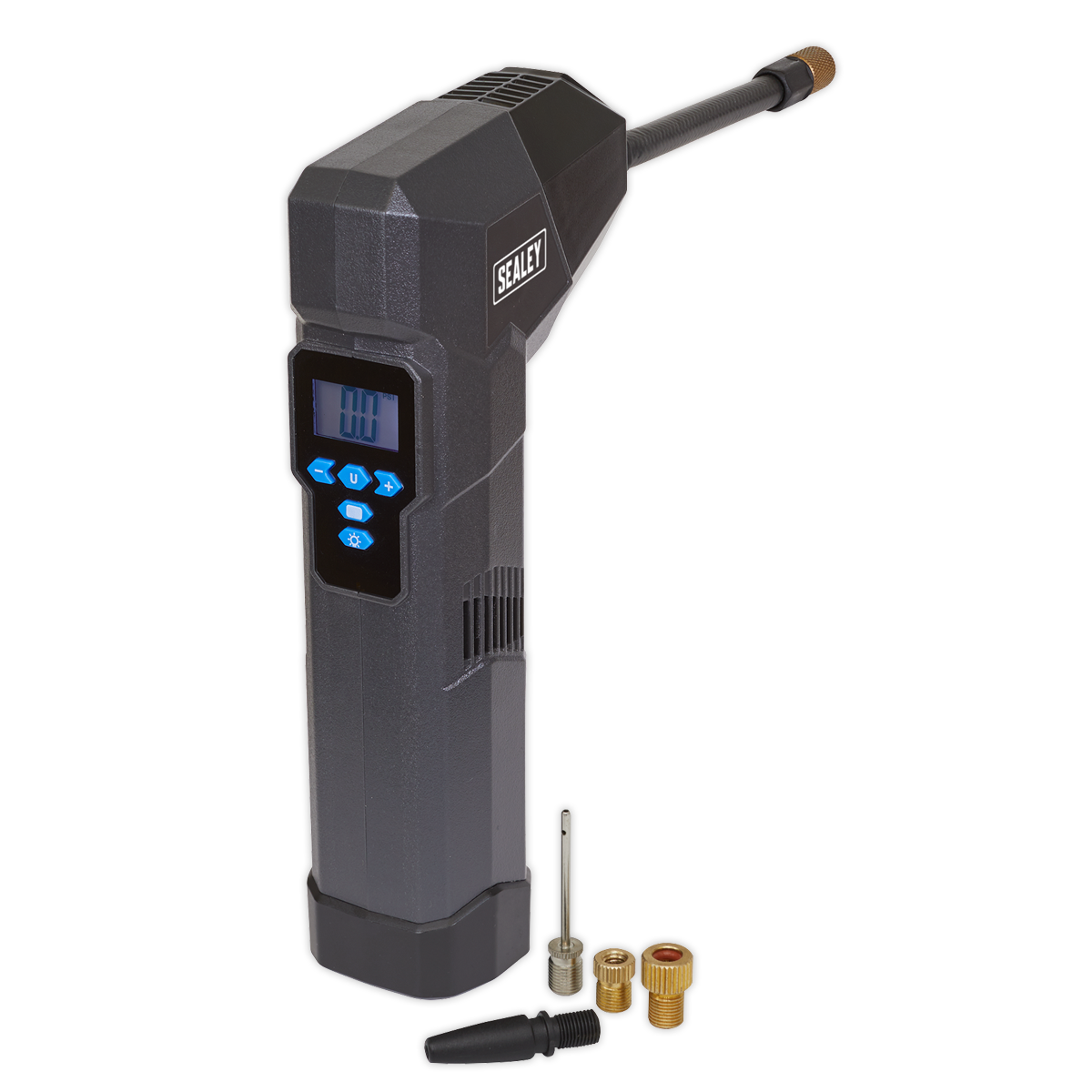 Expansion Vessel Pump. Compact Rechargeable Tyre Inflator & Power Bank with Worklight.