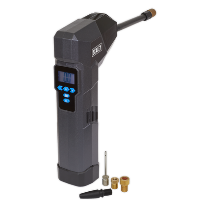 Expansion Vessel Pump. Compact Rechargeable Tyre Inflator & Power Bank with Worklight.