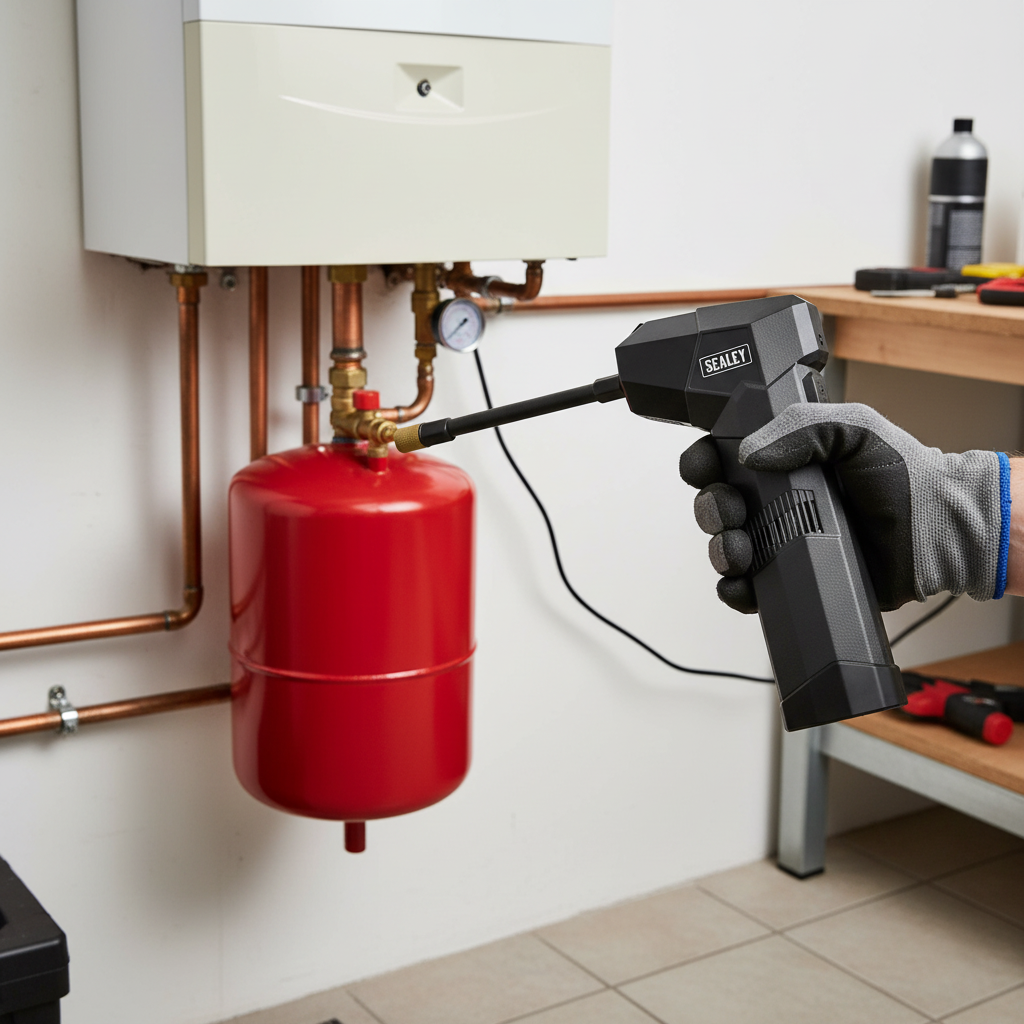 Expansion vessel  inflating.