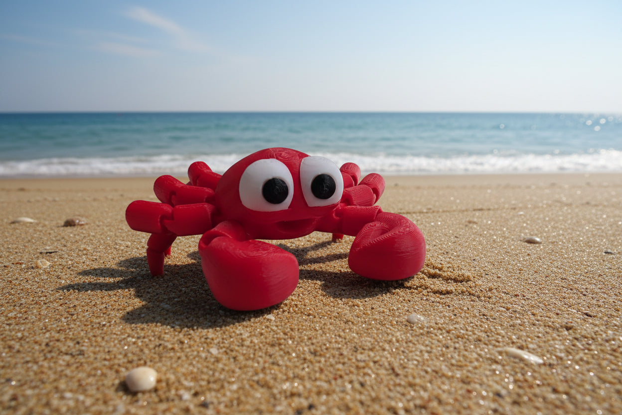 3D printed Articulated Crab, Fully movable joints.