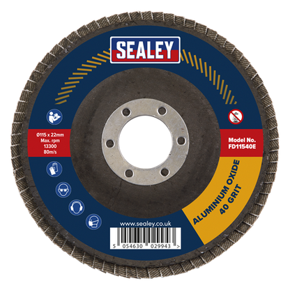 115mm Aluminium Oxide Flap Disc 40 Grit 22mm Bore