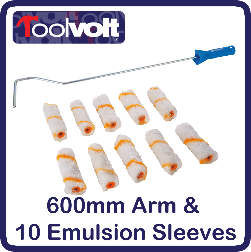 Long Handled Radiator Roller Mini Roller Frame, Long Reach, Paint Behind Radiators, 600mm + Emulsio ...