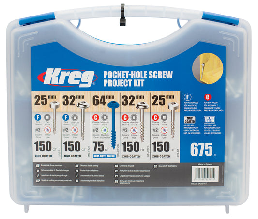 KREG Pocket Hole Screw Kit in a case. - SK03-INT