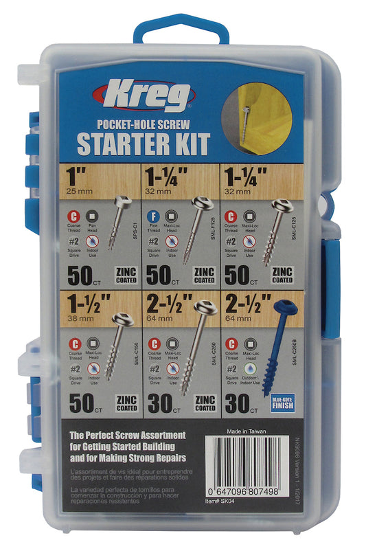 KREG Pocket Hole Screw Starter Kit in a case. - SK04-INT